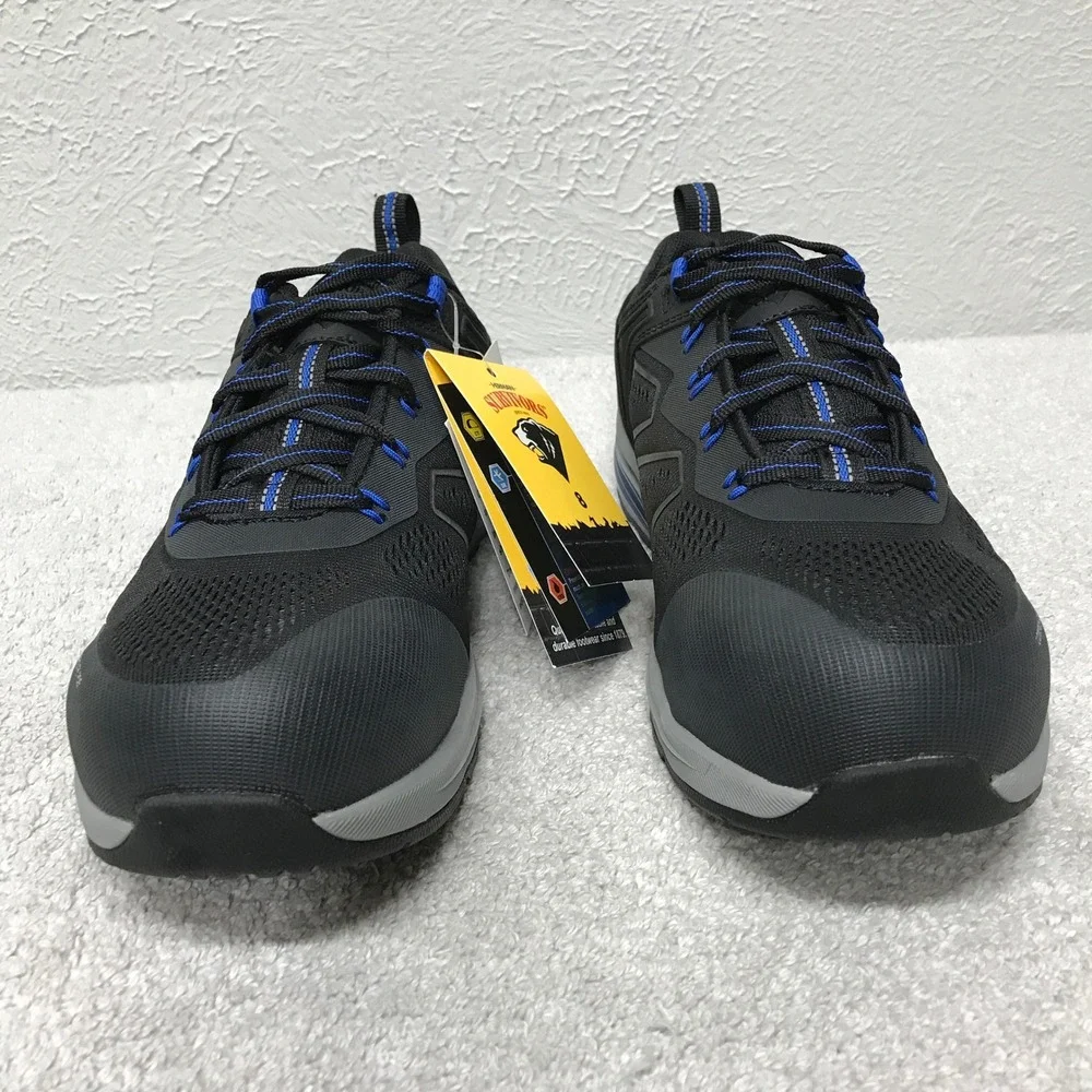 Herman‎ Survivors Cassle Men's Work Shoes Size 8 Black Blue Composite Toe Safety
